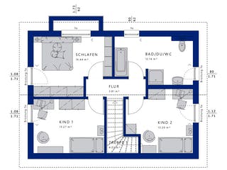 Fertighaus EDITION 120 V4 von Bien-Zenker Schlüsselfertig ab 327875€, Satteldach-Klassiker Grundriss 2