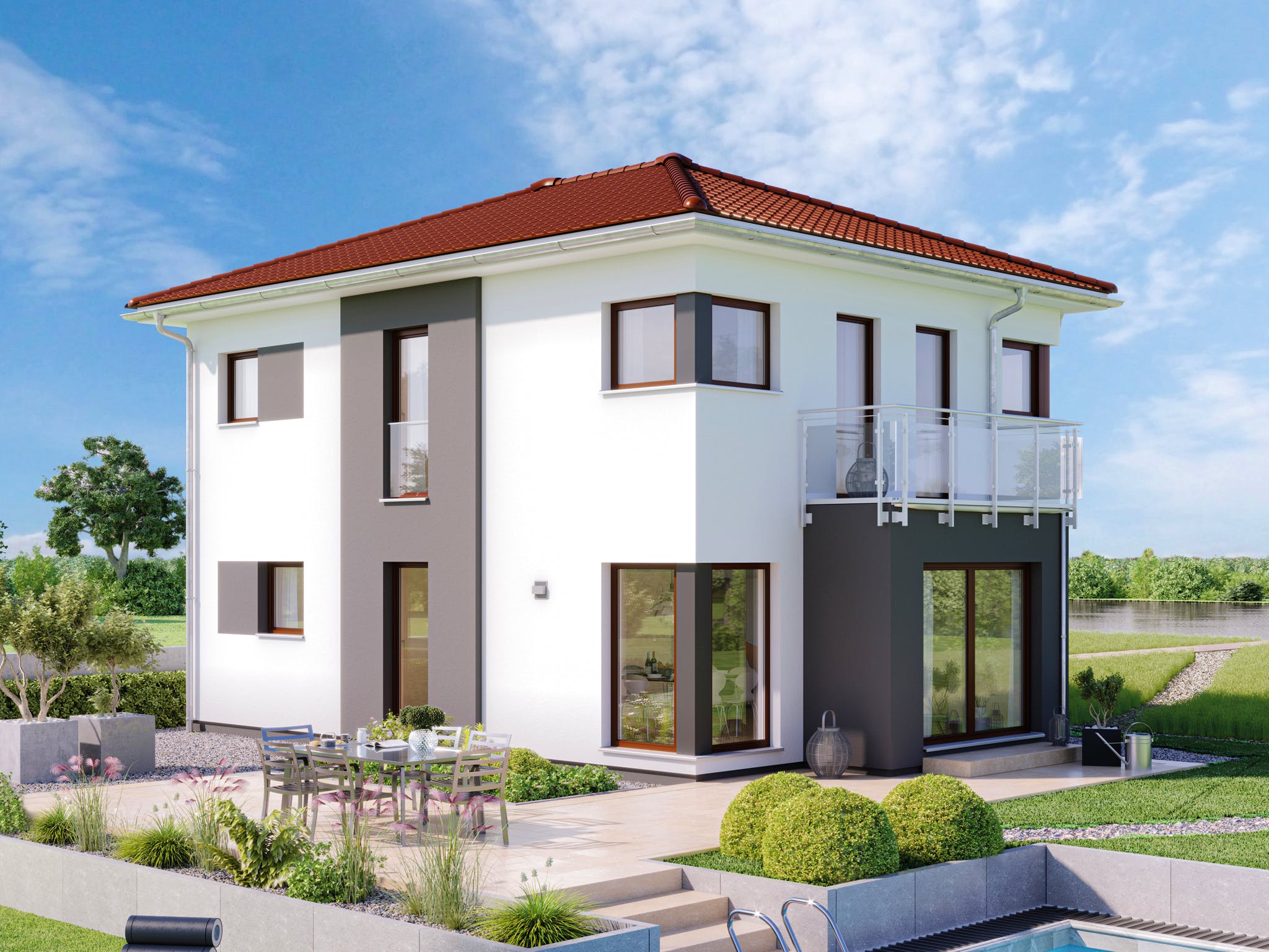 Fertighaus EDITION 123 V5 von Bien-Zenker Schlüsselfertig ab 282085€, Stadtvilla Außenansicht 1