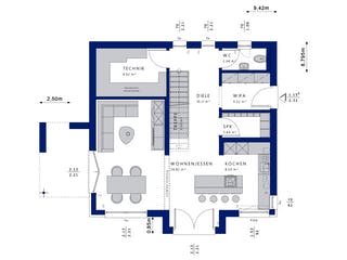 Fertighaus EDITION 134 V2 von Bien-Zenker Schlüsselfertig ab 349077€, Satteldach-Klassiker Grundriss 1