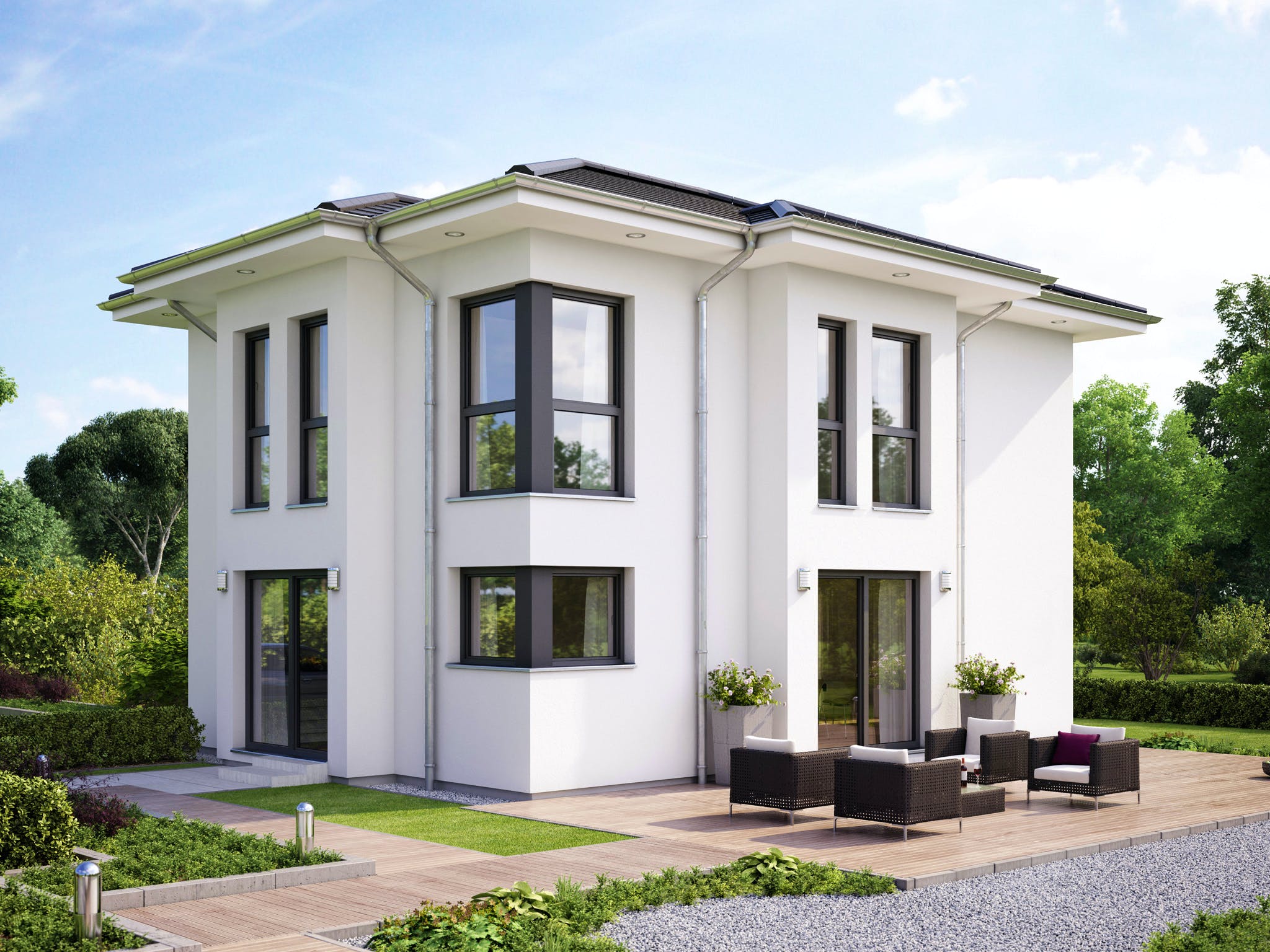 Fertighaus EVOLUTION 122 V6 von Bien-Zenker Schlüsselfertig ab 300096€, Stadtvilla Außenansicht 1