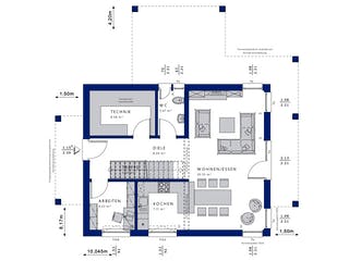 Fertighaus EVOLUTION 134 V4 von Bien-Zenker Schlüsselfertig ab 386719€, Stadtvilla Grundriss 1