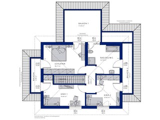 Fertighaus EVOLUTION 134 V4 von Bien-Zenker Schlüsselfertig ab 386719€, Stadtvilla Grundriss 2