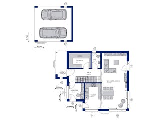 Fertighaus EVOLUTION 134 V5 von Bien-Zenker Schlüsselfertig ab 387996€, Cubushaus Grundriss 1