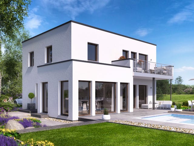 Fertighaus EVOLUTION 139 V5 von Bien-Zenker Schlüsselfertig ab 419200€, Cubushaus Außenansicht 1