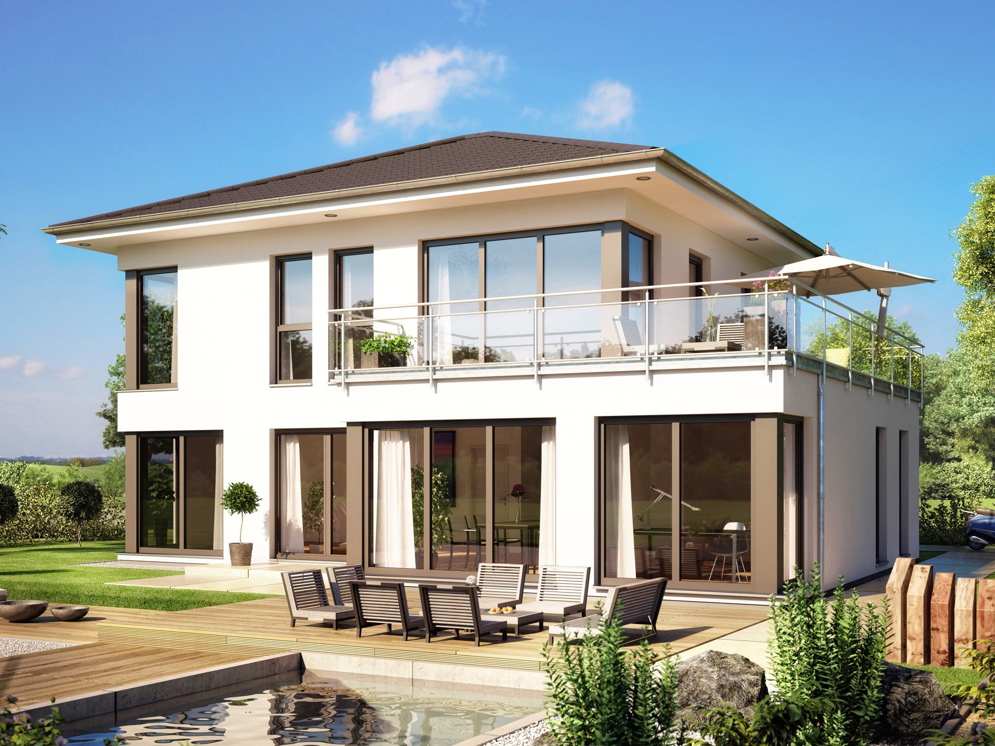 Fertighaus EVOLUTION 154 V4 von Bien-Zenker Schlüsselfertig ab 330015€, Stadtvilla Außenansicht 1