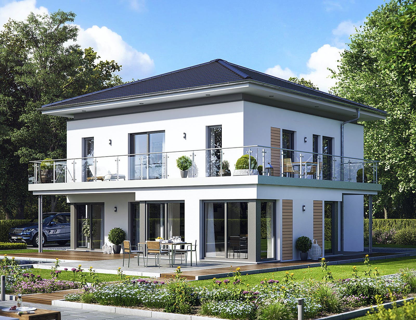 Fertighaus EVOLUTION 161 V5 von Bien-Zenker Schlüsselfertig ab 349243€, Stadtvilla Außenansicht 1