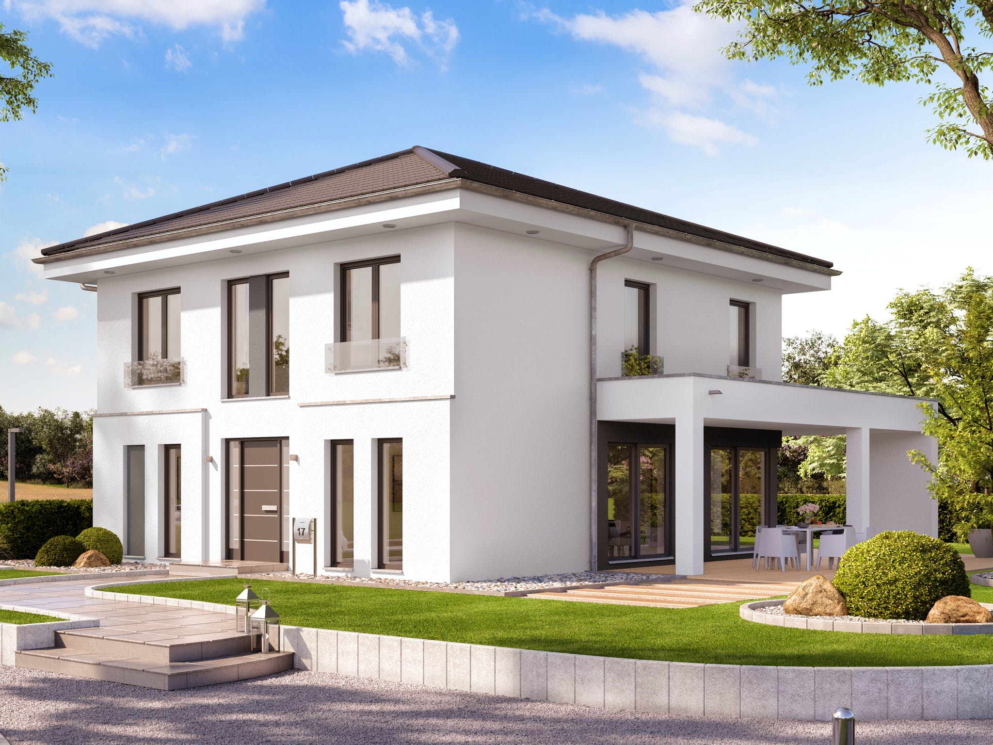 Fertighaus EVOLUTION 162 V5 von Bien-Zenker Schlüsselfertig ab 353487€, Stadtvilla Außenansicht 1