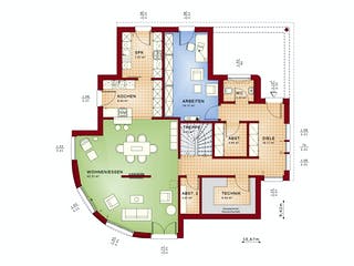 Fertighaus EVOLUTION 163 V3 von Bien-Zenker Schlüsselfertig ab 409797€, Satteldach-Klassiker Grundriss 1