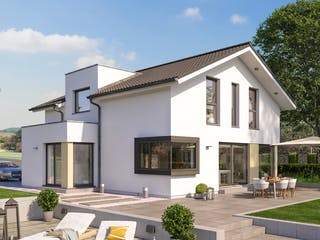 Fertighaus EVOLUTION 163 V4 von Bien-Zenker Schlüsselfertig ab 409797€, Satteldach-Klassiker Außenansicht 1