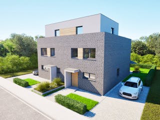 Massivhaus Entwurf FI166 von FAVORIT Massivhaus, Cubushaus Außenansicht 16