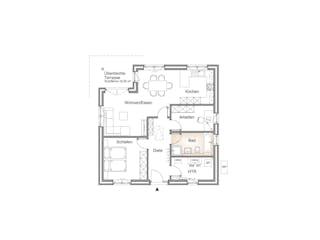 Massivhaus BUNGALOW 85 von Kähler Massivhaus Schlüsselfertig ab 282470€, Bungalow Grundriss 1