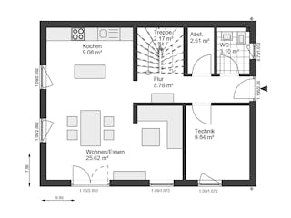 Fertighaus White&Black 120 von WHITE&BLACK Fertighäuser Ausbauhaus ab 162224€, Satteldach-Klassiker Grundriss 2