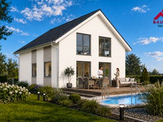 Massivhaus Trendhaus Junge Familie 135 und Keller mit LIAPLAN gebaut von Mein Haus Bausysteme, Außenansicht 8