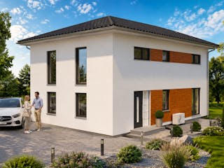 Fertighaus Stadtvilla Modern 160 W von Mein Haus Bausysteme, Stadtvilla Außenansicht 4