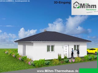Massivhaus Bungalow90WD von Mihm Thermobau, Bungalow Außenansicht 5