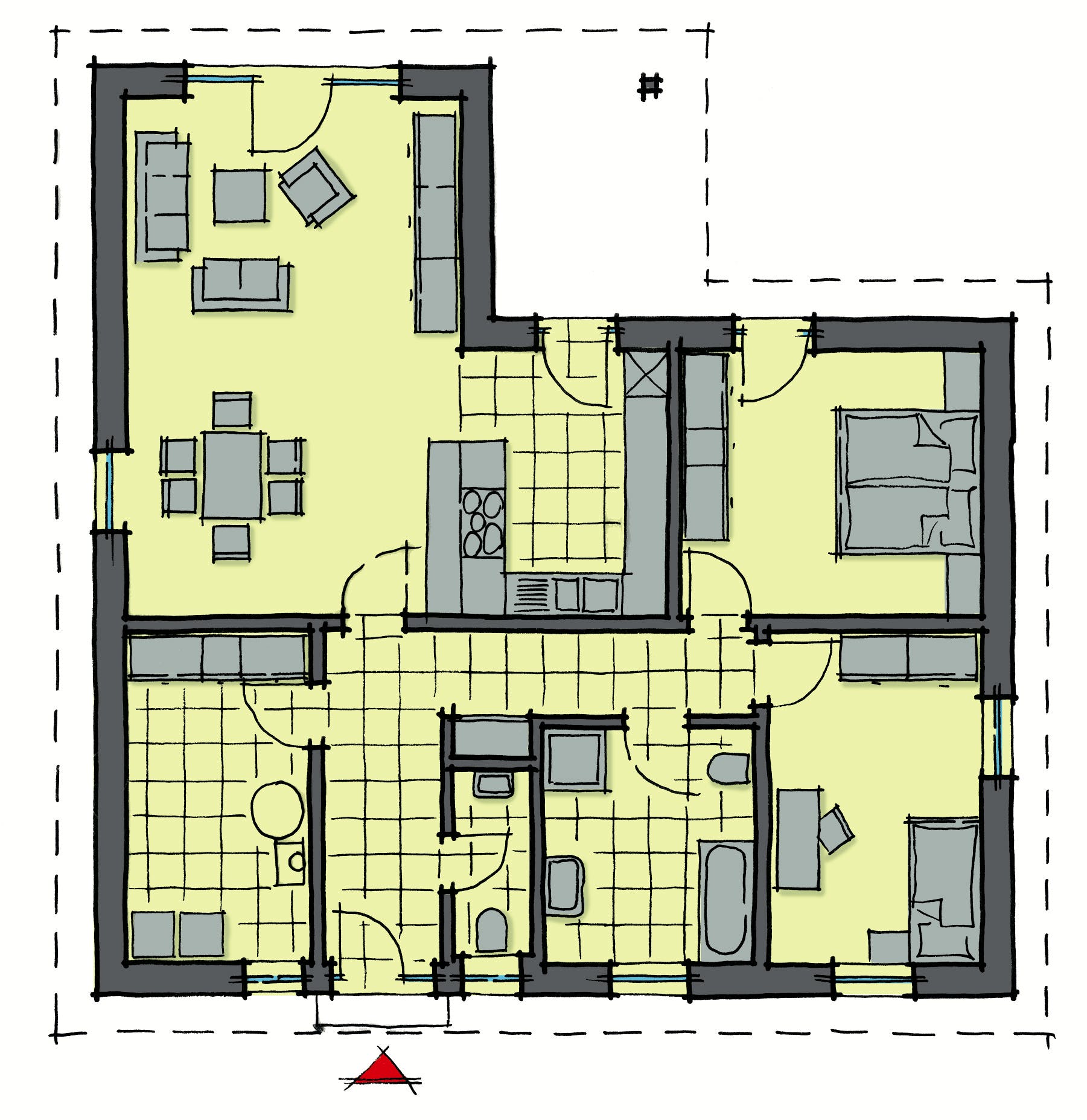 Fertighaus Calvados von GUSSEK HAUS Schlüsselfertig ab 318800€, Bungalow Grundriss 1