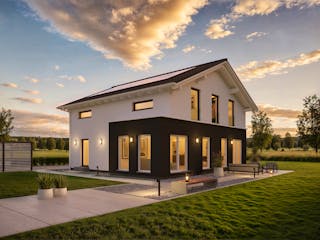 Fertighaus White&Black 170 von WHITE&BLACK Fertighäuser Schlüsselfertig ab 377764€, Satteldach-Klassiker Außenansicht 2