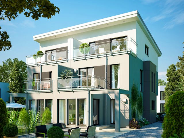 Fertighaus CELEBRATION 114 V5 XL von Bien-Zenker Schlüsselfertig ab 468187€, Pultdachhaus Außenansicht 1 Fertighaus CELEBRATION 114 V5 XL von Bien-Zenker Schlüsselfertig ab 468187€, Pultdachhaus Außenansicht 1