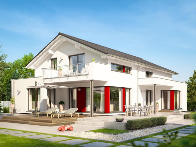 Fertighaus CELEBRATION 211 V4 von Bien-Zenker Schlüsselfertig ab 560048€, Satteldach-Klassiker Außenansicht 1