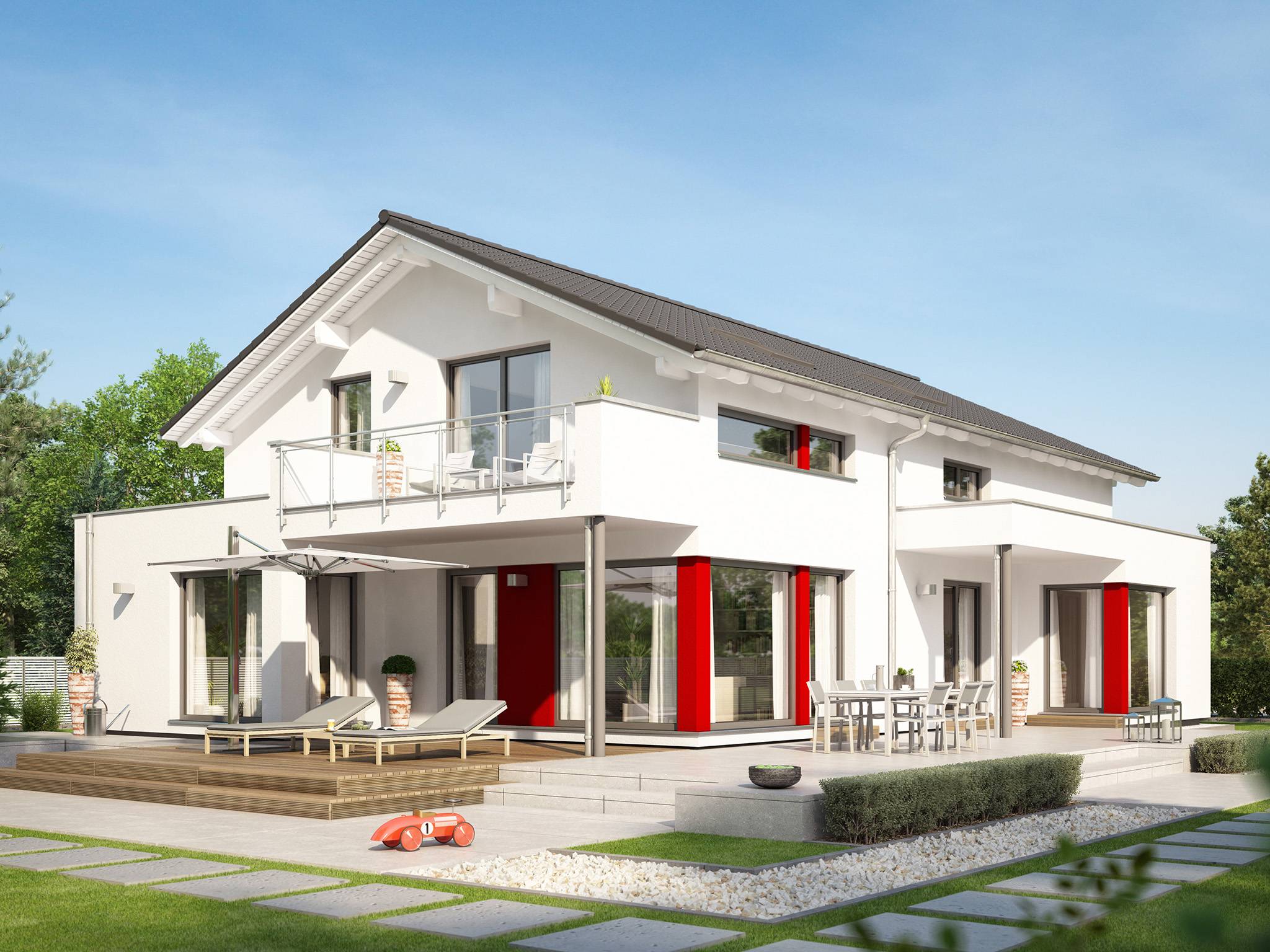 Fertighaus CELEBRATION 211 V4 von Bien-Zenker Schlüsselfertig ab 413663€, Satteldach-Klassiker Außenansicht 1