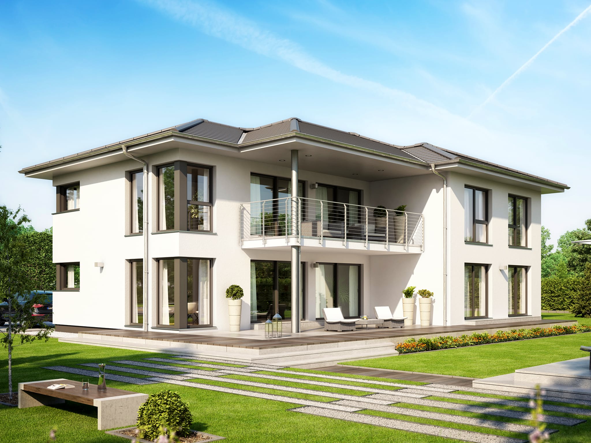 Fertighaus CELEBRATION 282 V2 von Bien-Zenker Schlüsselfertig ab 580935€, Stadtvilla Außenansicht 1
