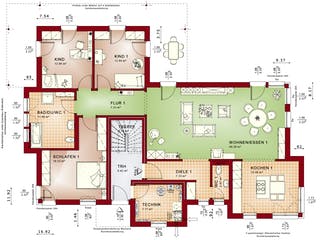 Fertighaus CELEBRATION 282 V5 von Bien-Zenker Schlüsselfertig ab 455230€, Stadtvilla Grundriss 1