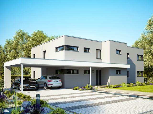 Fertighaus CELEBRATION 282 V3 von Bien-Zenker Schlüsselfertig ab 895648€, Cubushaus Außenansicht 1 Fertighaus CELEBRATION 282 V3 von Bien-Zenker Schlüsselfertig ab 895648€, Cubushaus Außenansicht 1