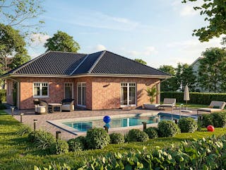 Massivhaus Granitz von TIMOWA Massivhäuser Schlüsselfertig ab 275900€, Bungalow Außenansicht 1