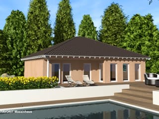 Massivhaus Chalet 111 von FAVORIT Massivhaus, Bungalow Außenansicht 1