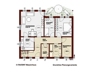 Massivhaus Chalet 111 von FAVORIT Massivhaus, Bungalow Grundriss 2