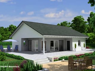 Massivhaus Chalet 91 von FAVORIT Massivhaus, Bungalow Außenansicht 1