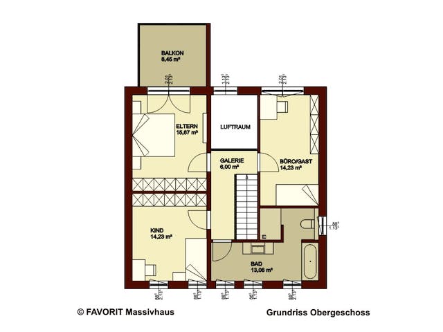 Massivhaus Citylife 143 von FAVORIT Massivhaus Schlüsselfertig ab 368250€, Stadtvilla Grundriss 2