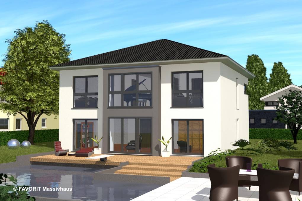 Massivhaus Citylife 178 von Favorit Massivhaus Schlüsselfertig ab 471140€, Stadtvilla Außenansicht 1