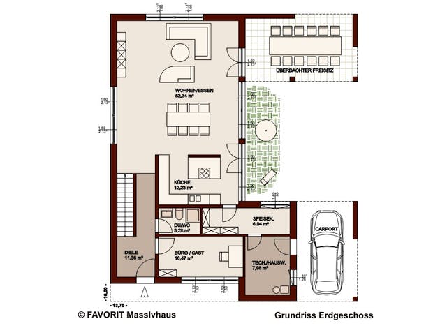 Massivhaus Concept Design 198 von Favorit Massivhaus Schlüsselfertig ab 517160€, Cubushaus Grundriss 1