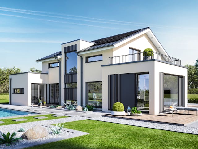 Fertighaus CONCEPT-M 154 Hannover von Bien-Zenker Schlüsselfertig ab 641352€, Satteldach-Klassiker Außenansicht 1 Fertighaus CONCEPT-M 154 Hannover von Bien-Zenker Schlüsselfertig ab 641352€, Satteldach-Klassiker Außenansicht 1