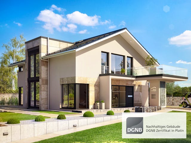 Fertighaus CONCEPT-M 163 München von Bien-Zenker Schlüsselfertig ab 609096€, Satteldach-Klassiker Außenansicht 1 Fertighaus CONCEPT-M 163 München von Bien-Zenker Schlüsselfertig ab 609096€, Satteldach-Klassiker Außenansicht 1