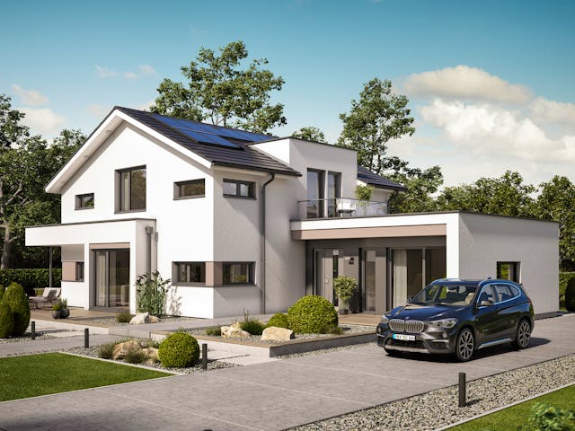 Fertighaus CONCEPT-M 166 Erfurt von Bien-Zenker Schlüsselfertig ab 639676€, Satteldach-Klassiker Außenansicht 1