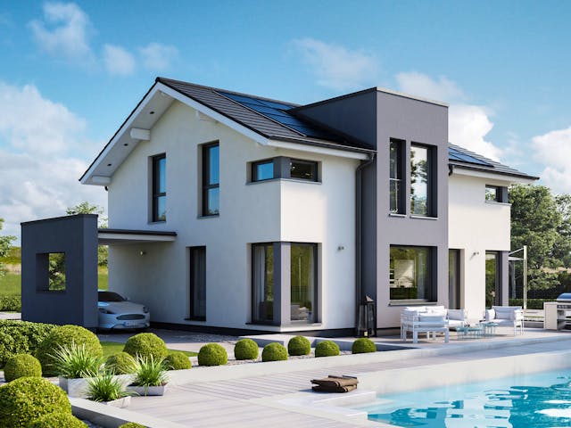 Fertighaus CONCEPT-M 167 Rheinbach von Bien-Zenker Schlüsselfertig ab 569930€, Satteldach-Klassiker Außenansicht 1