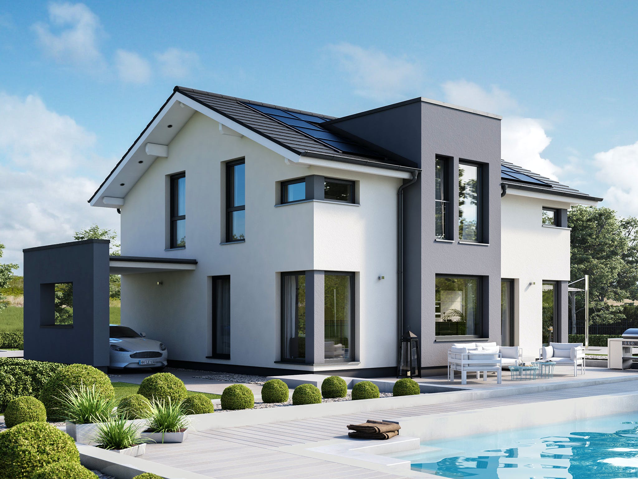 Fertighaus CONCEPT-M 167 Rheinbach von Bien-Zenker Schlüsselfertig ab 448930€, Satteldach-Klassiker Außenansicht 1