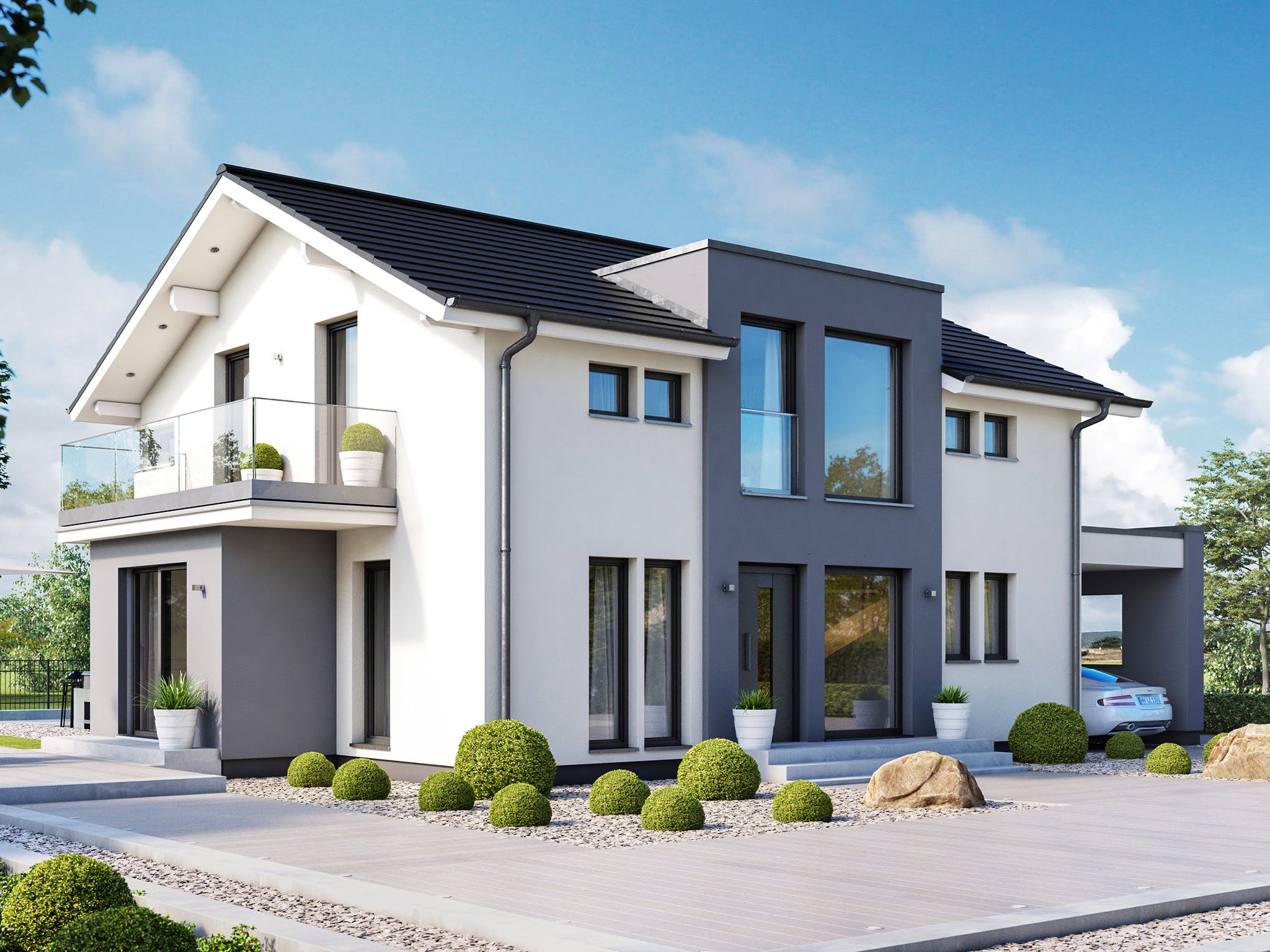 Fertighaus CONCEPT-M 167 Rheinbach von Bien-Zenker Schlüsselfertig ab 448930€, Satteldach-Klassiker Außenansicht 2