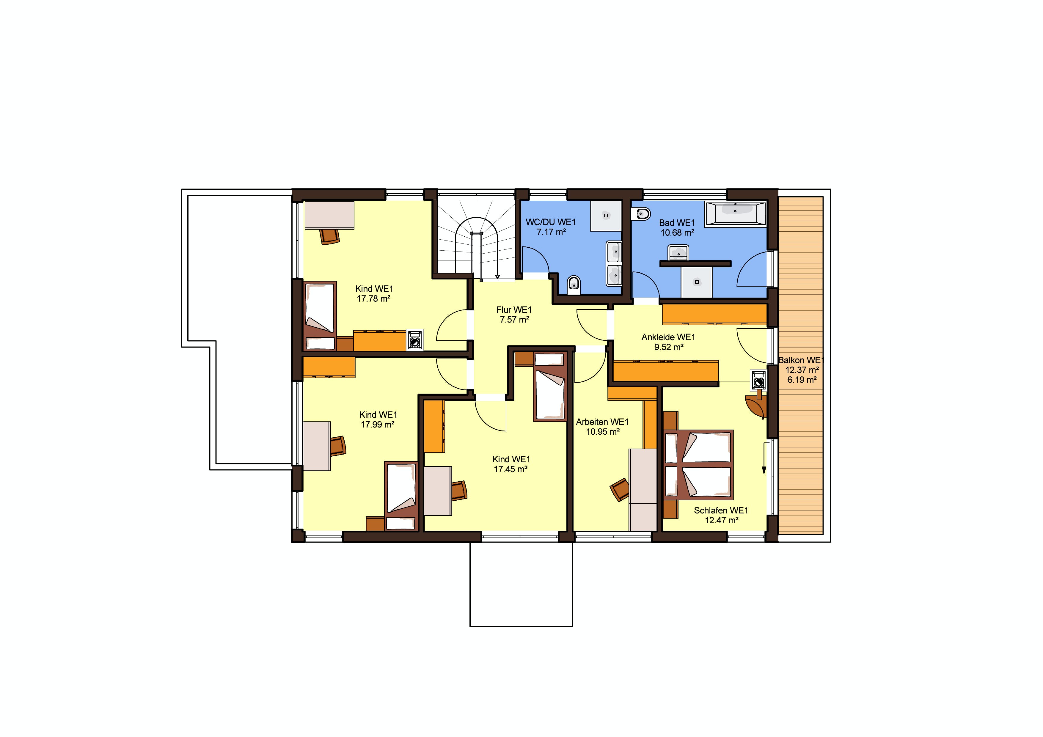 Fertighaus Corradino von Büdenbender Hausbau Schlüsselfertig ab 877350€, Pultdachhaus Grundriss 2