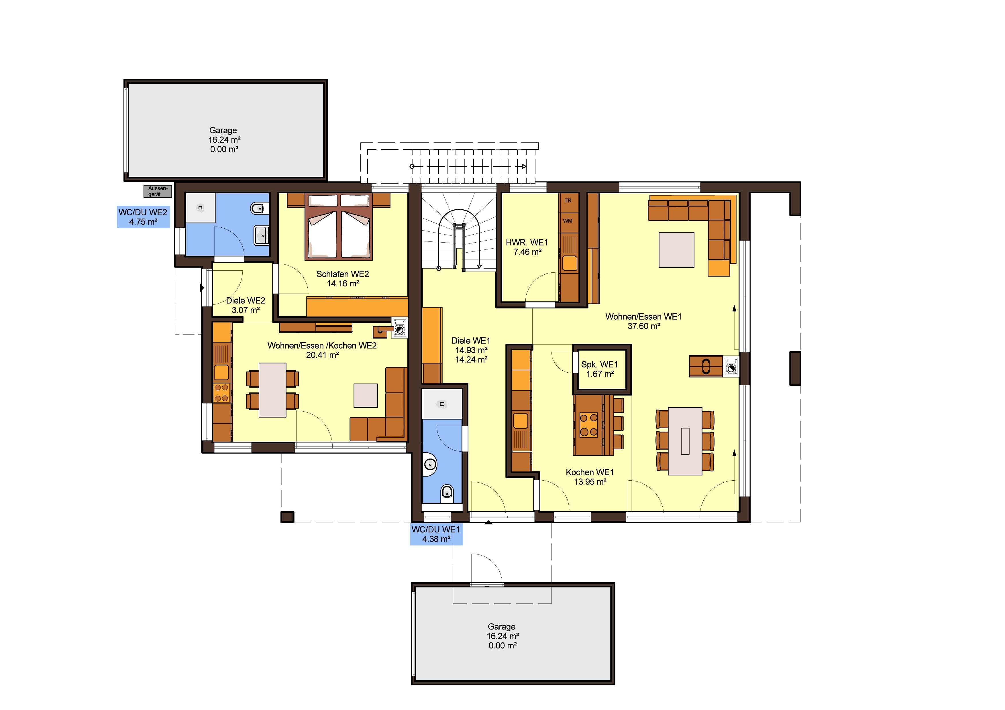 Fertighaus Corradino von Büdenbender Hausbau Schlüsselfertig ab 877350€, Pultdachhaus Grundriss 1