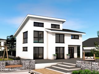 Massivhaus Creativ Sun 141 von FAVORIT Massivhaus, Satteldach-Klassiker Außenansicht 2