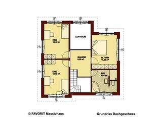 Massivhaus Creativ Sun 141 von FAVORIT Massivhaus, Satteldach-Klassiker Grundriss 2