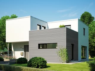 Fertighaus Cubus 162 von Hanse Haus Schlüsselfertig ab 431778€, Cubushaus Außenansicht 1