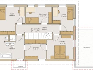 Fertighaus Einfamilienhaus 22-173-190 von BoHolz Haus Schlüsselfertig ab 487136€, Satteldach-Klassiker Grundriss 2
