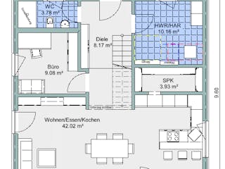 Fertighaus Bestseller Weitblick 150 von BoHolz Haus Schlüsselfertig ab 441265€, Stadtvilla Grundriss 1
