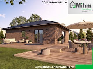 Massivhaus Bungalow90WD von Mihm Thermobau, Bungalow Außenansicht 2