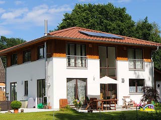 Fertighaus Christine (KfW-Effizienzhaus 40 EE) von Dammann-Haus Schlüsselfertig ab 328300€, Stadtvilla Außenansicht 1