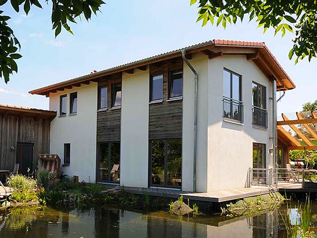 Fertighaus Judith (KfW-Effizienzhaus 40 EE) von Dammann-Haus Schlüsselfertig ab 399200€, Satteldach-Klassiker Außenansicht 1